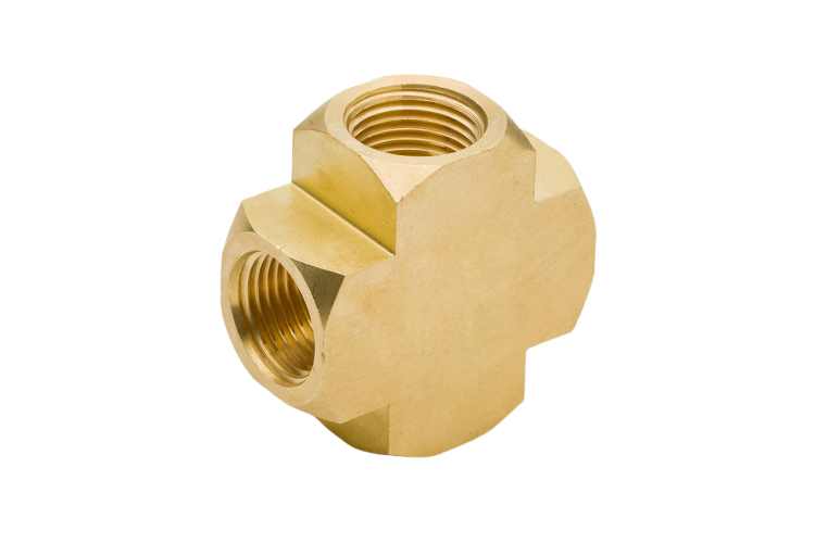 brass four way cross